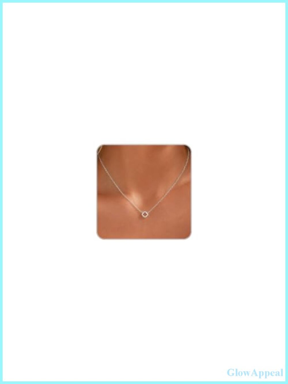14K Gold Plated Cubic Zirconia Four Leaf Clover Pendant Necklace